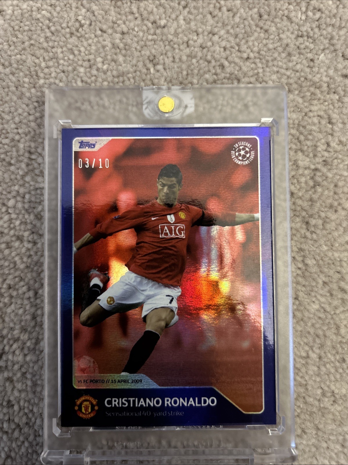 Cristiano Ronaldo Manchester United Numbered 03/10 Topps for sale on Ebay