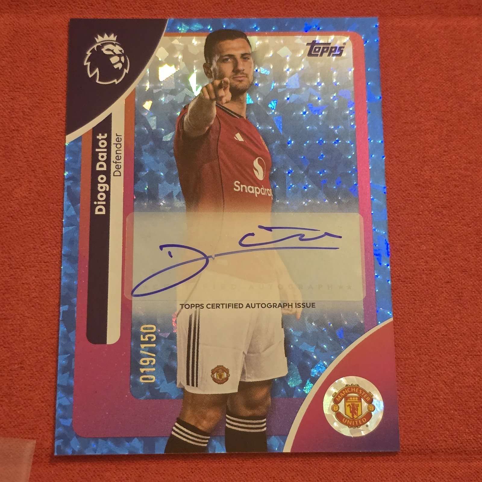 Diogo Dalot Auto 019/150 Manchester United Topps Premier 25 for sale on Ebay