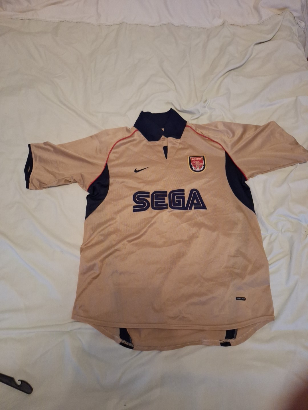 Nike- Arsenal 2001 Gold away Shirt Size Large Men.  for sale on Ebay