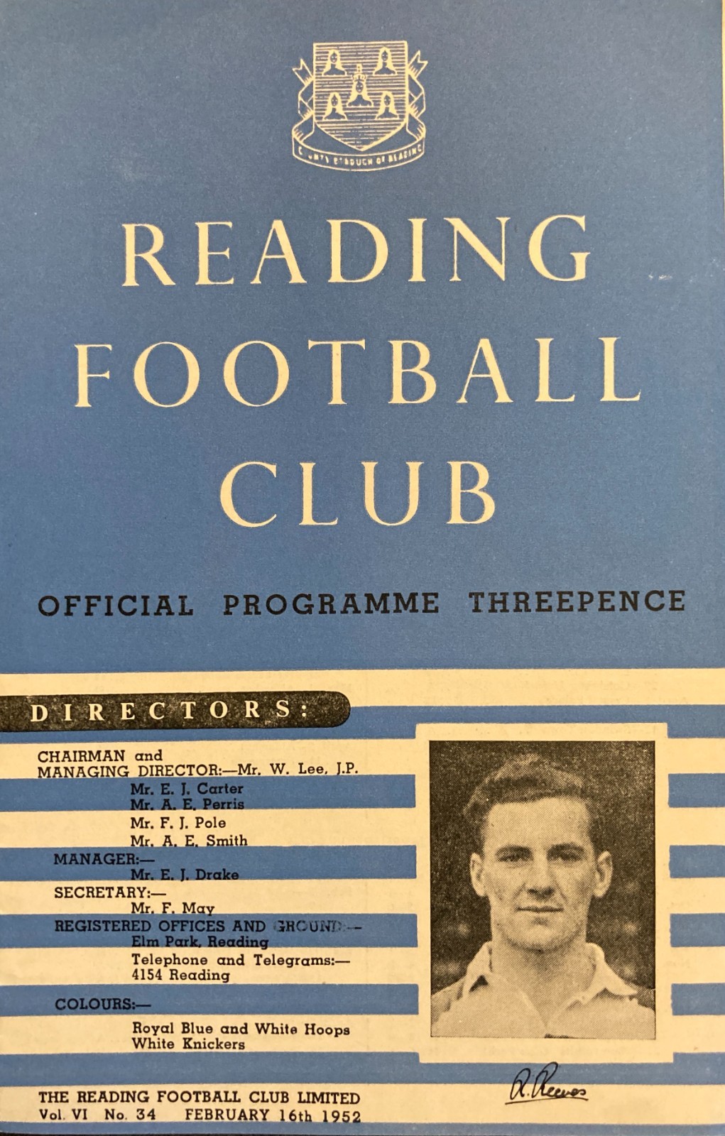 Reading v Watford Div 3 (S) 1951/52 for sale on Ebay