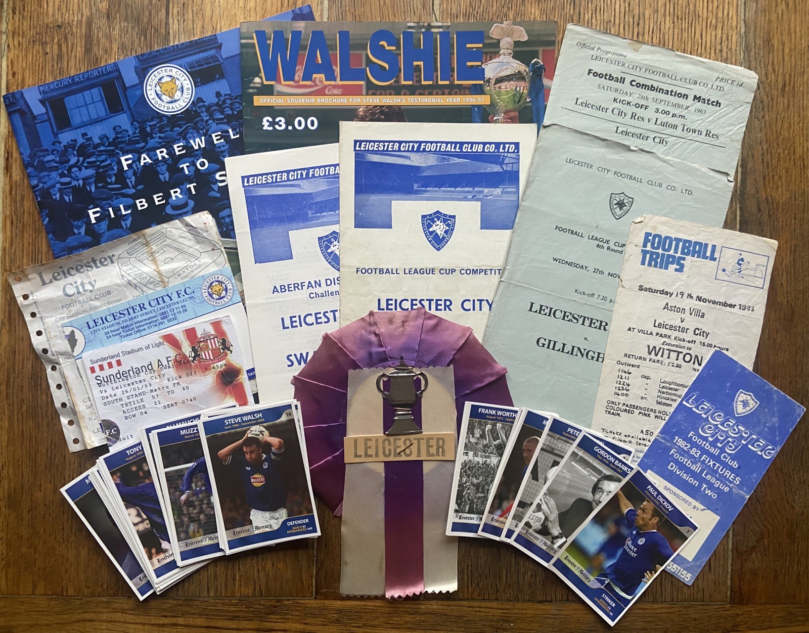 1960s + LEICESTER CITY Football ephemera - programmes, tkts, rosette, cards +. for sale on Ebay