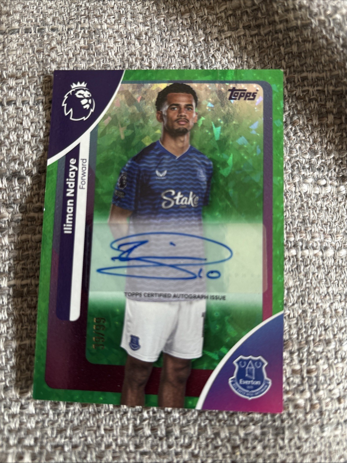 Topps Premier League 2026 - Iliman Ndiaye Green Sparkle Auto /99 Everton for sale on Ebay