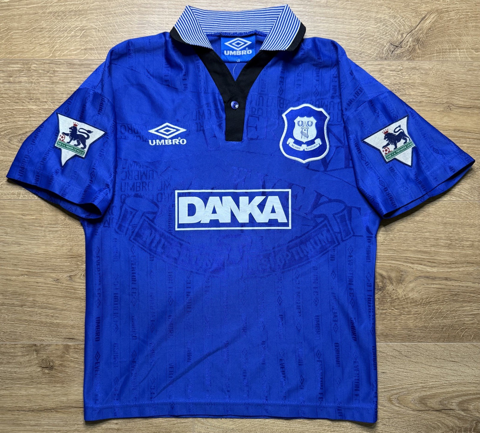 ORIGINAL EVERTON 1995/97 Home Football Shirt LARGE BOYS XS UMBRO VGC Rare for sale on Ebay