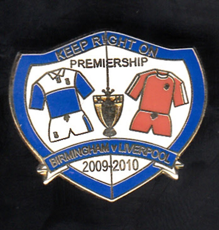 BIRMINGHAM CITY V LIVERPOOL 2009-2010 - Football Pin Badge for sale on Ebay