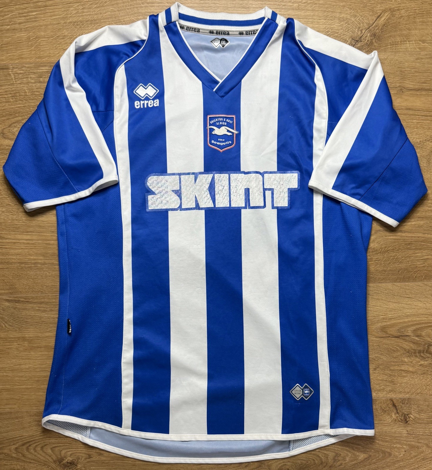 ORIGINAL BRIGHTON AND HOVE ALBION 2008/10 Home Football Shirt XXL ERREA Rare for sale on Ebay