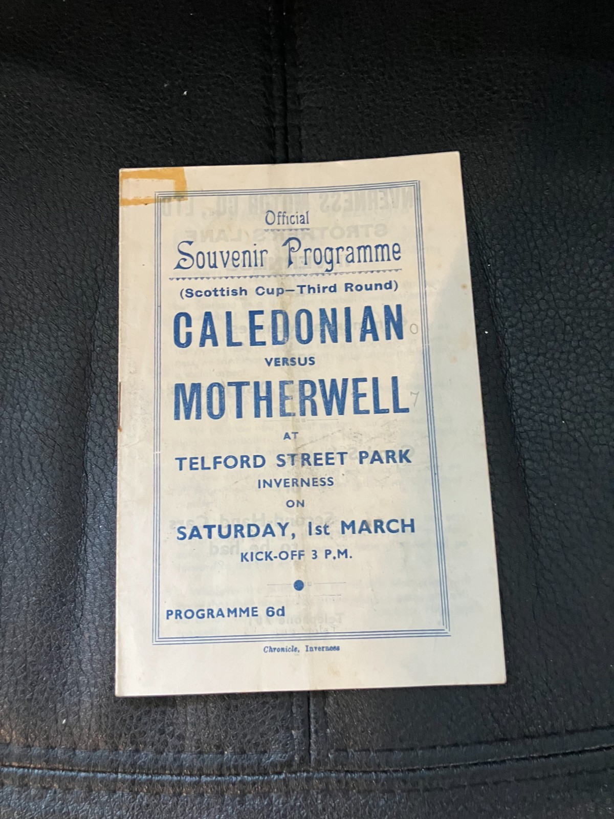 Inverness Caledonian v Motherwell 1st March 1958  Scottish Cup 3rd Round for sale on Ebay