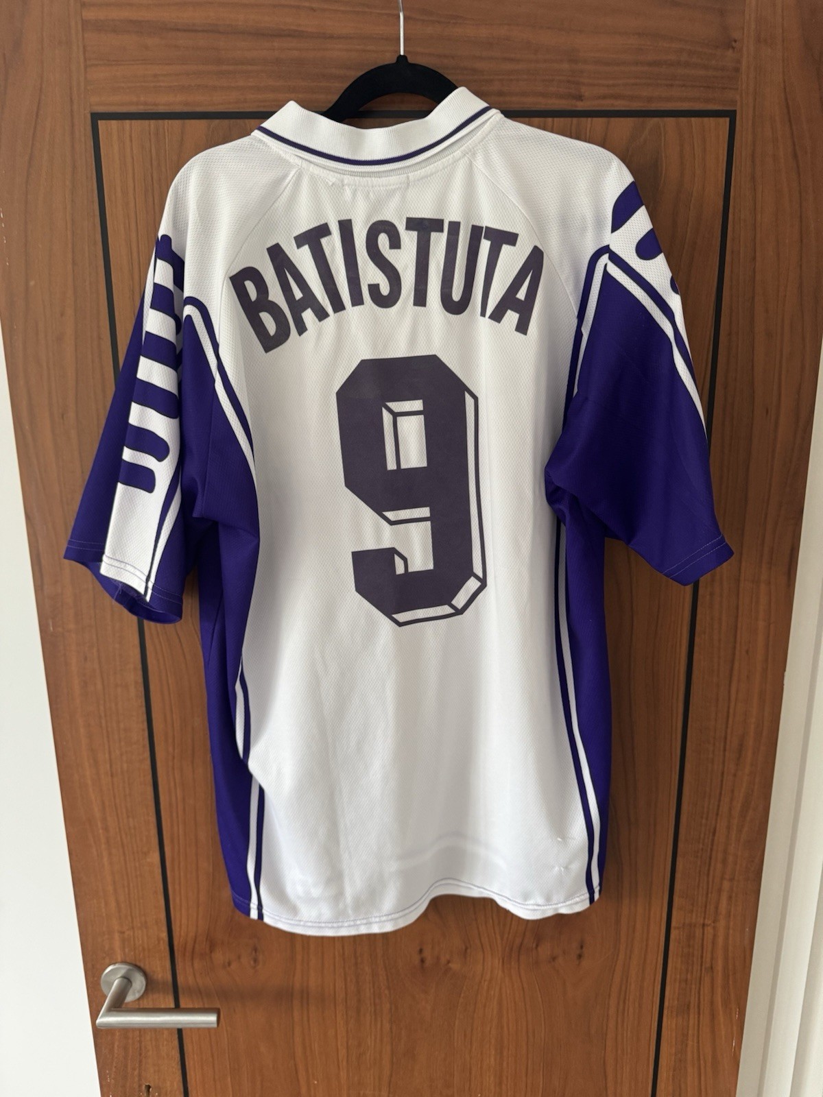 Fiorentina Away Shirt 1999/00 Batistuta Size XL, Fila, Toyota, Champions League for sale on Ebay