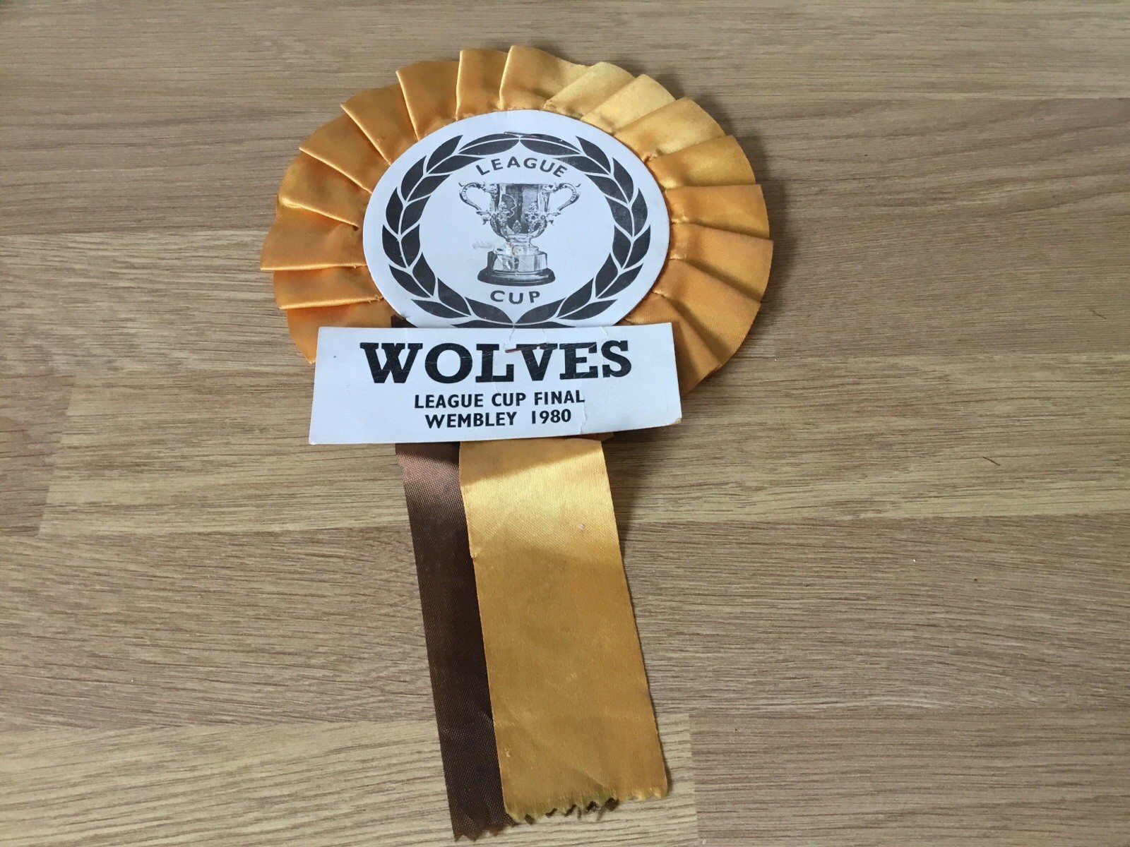 WOLVES WOLVERHAMPTON WANDERERS ROSETTE   (LEAGUE CUP FINAL WEMBLEY 1980) for sale on Ebay