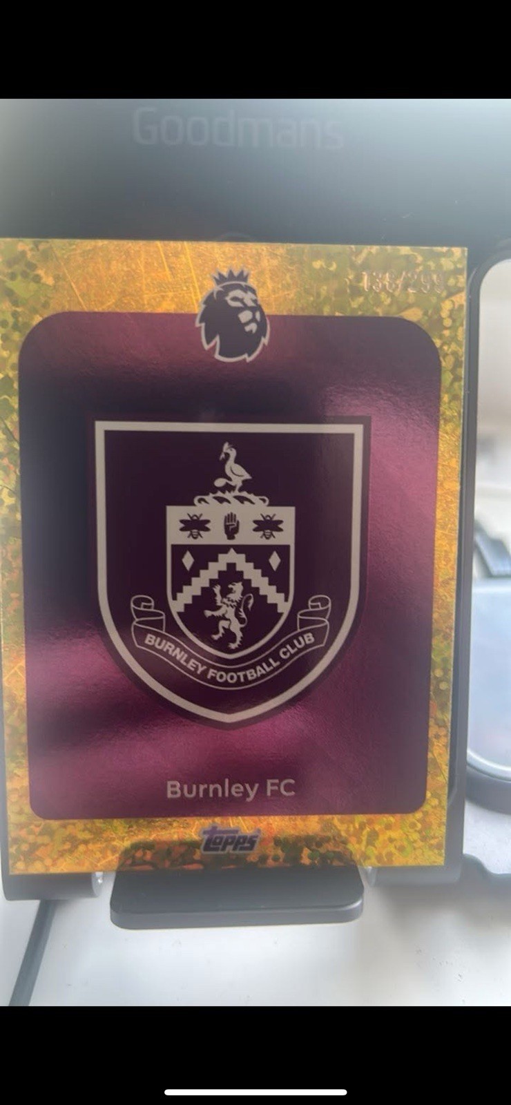 Topps 2026 Premier League Burnley Badge 138/299 for sale on Ebay
