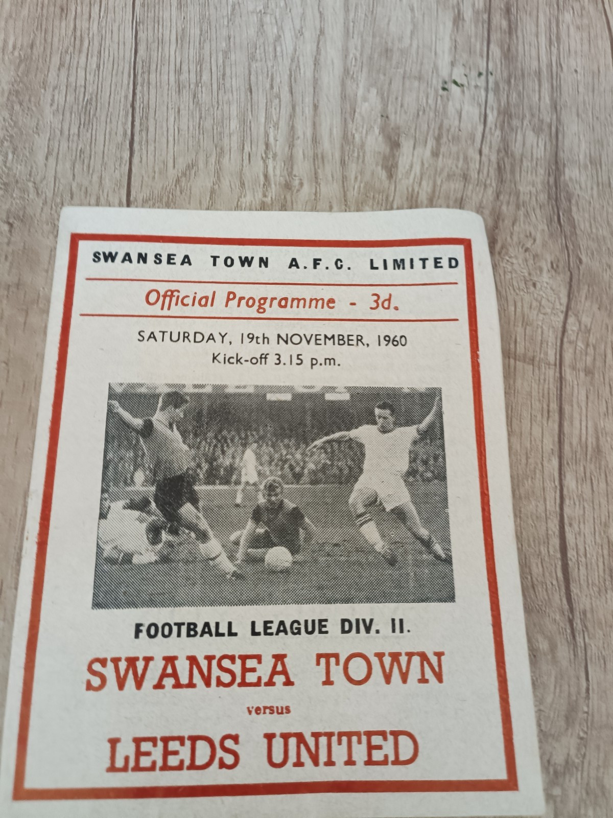 LEEDS UNITED  V  SWANSEA TOWN   DIV 2  19/11/1960 for sale on Ebay
