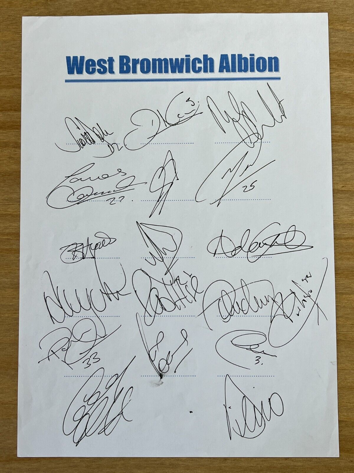Hand Signed A4 Team Sheet - West Bromwich Albion FC 2003/04 - 18 signatures for sale on Ebay