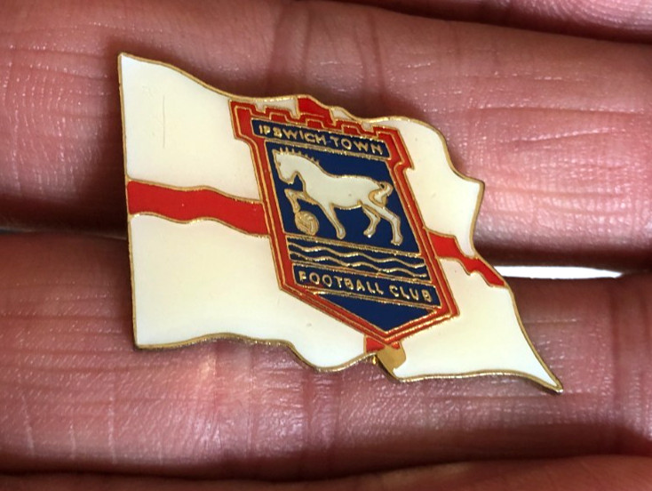 RARE IPSWICH TOWN WAVING ST GEORGE FLAG METAL PIN BADGE for sale on Ebay