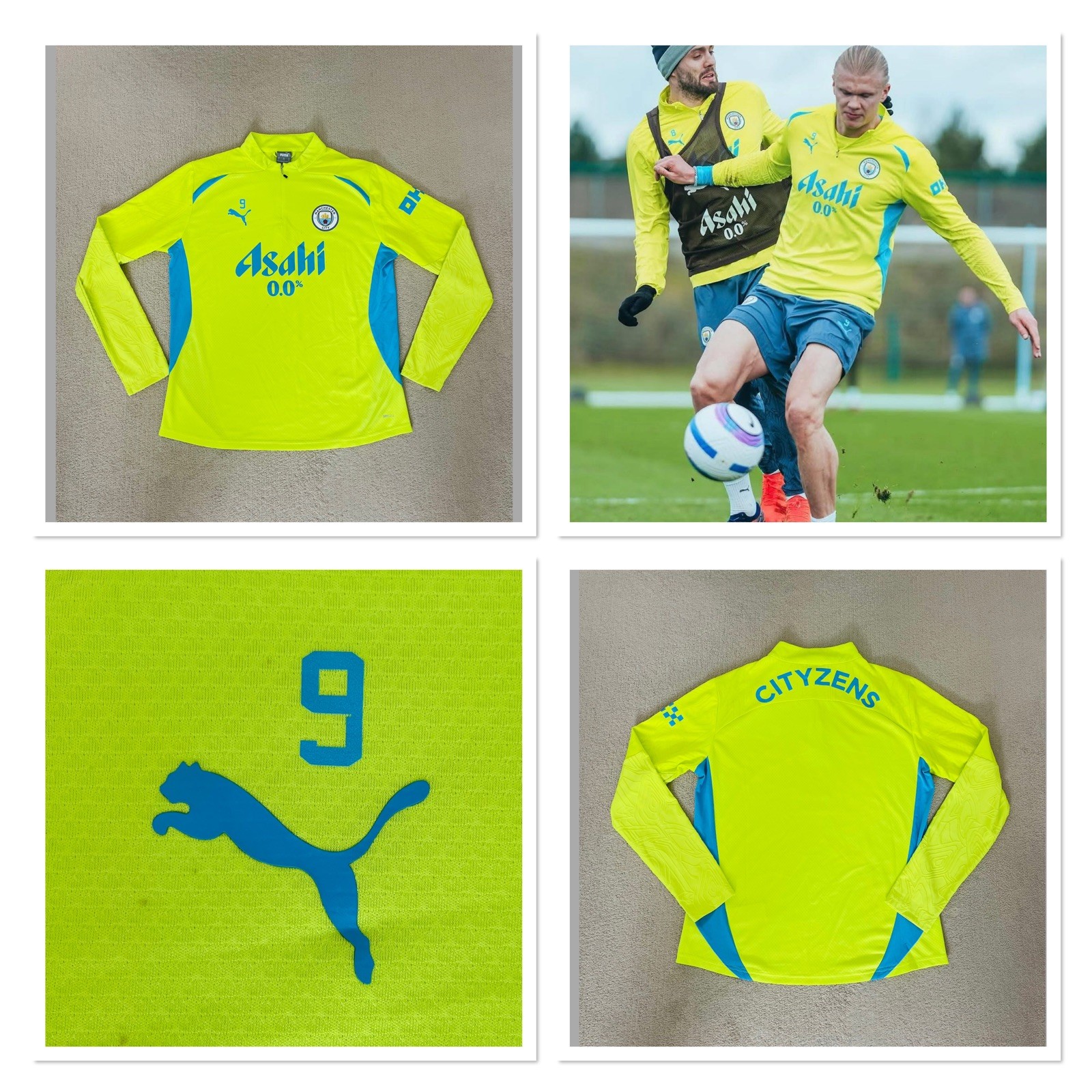 Manchester city puma player issue Player WORN pro training Drill Jumper HAALAND for sale on Ebay