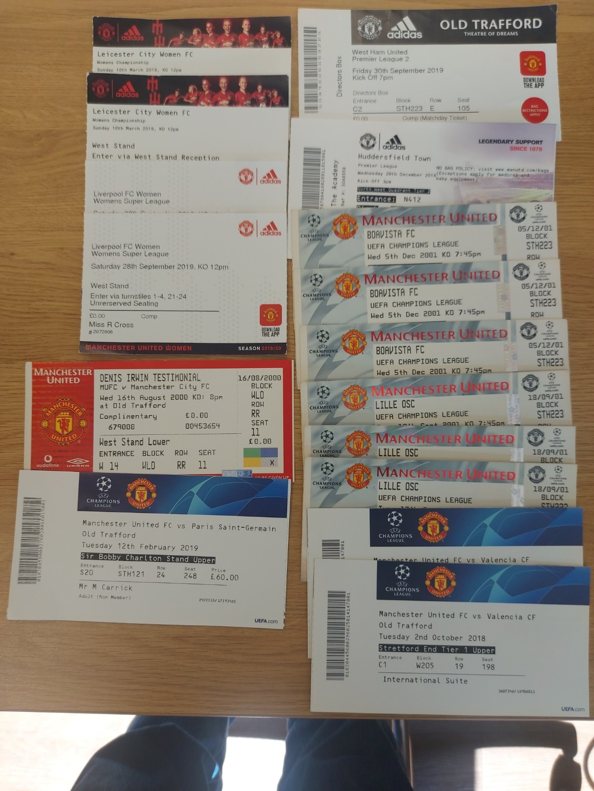14 MANCHESTER UNITED TICKETS 2001 - 2020 UNUSED for sale on Ebay