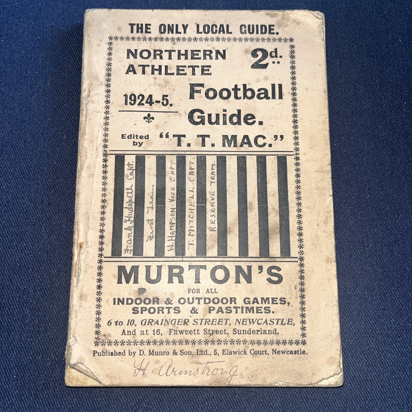 Northern Athlete pocket book of Div 1 fixtures 1924/5 Newcastle, Sunderland +  for sale on Ebay