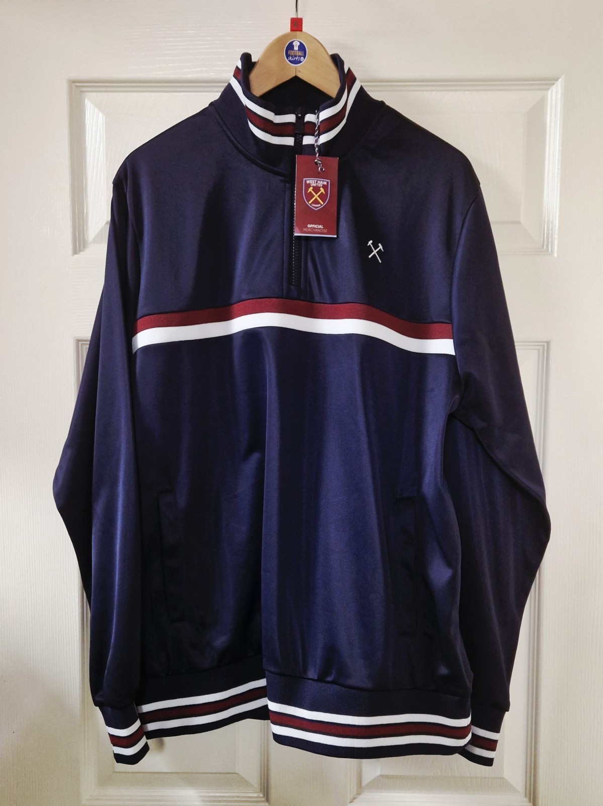 WEST HAM UTD RETRO 1/4 ZIP CLUB TRACK JACKET - ADULT XL- BRAND NEW WITH TAGS  for sale on Ebay