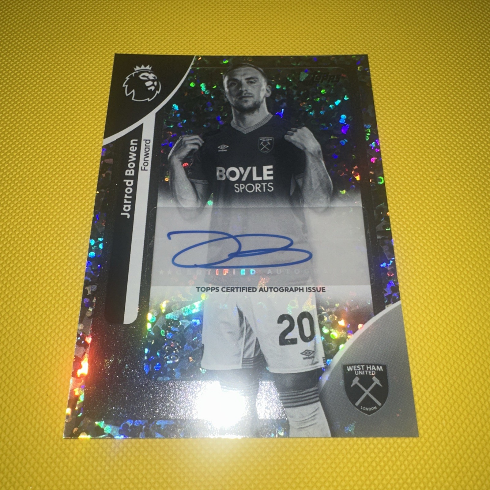 Jarrod Bowen West Ham Topps Premier League 2026 Auto Black White Sparkle MINT for sale on Ebay