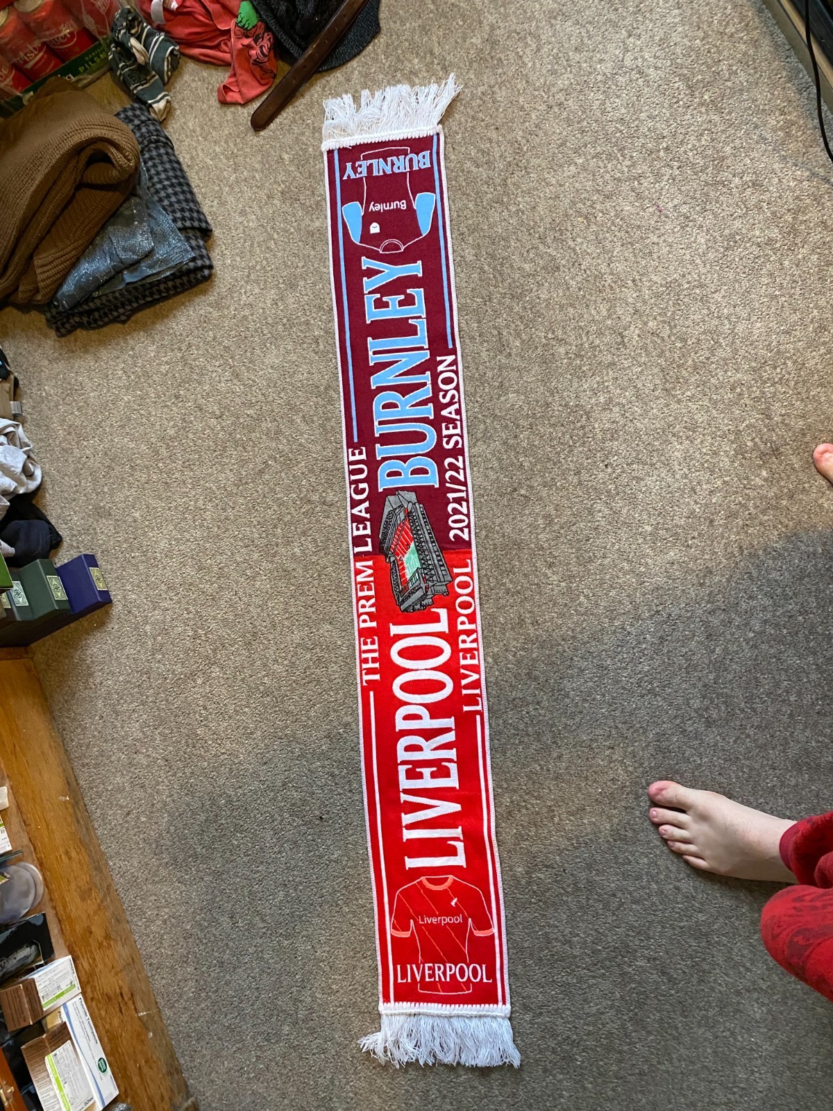 Liverpool Match Scarfs Scarve  Burnley 21/22 premier league season  for sale on Ebay