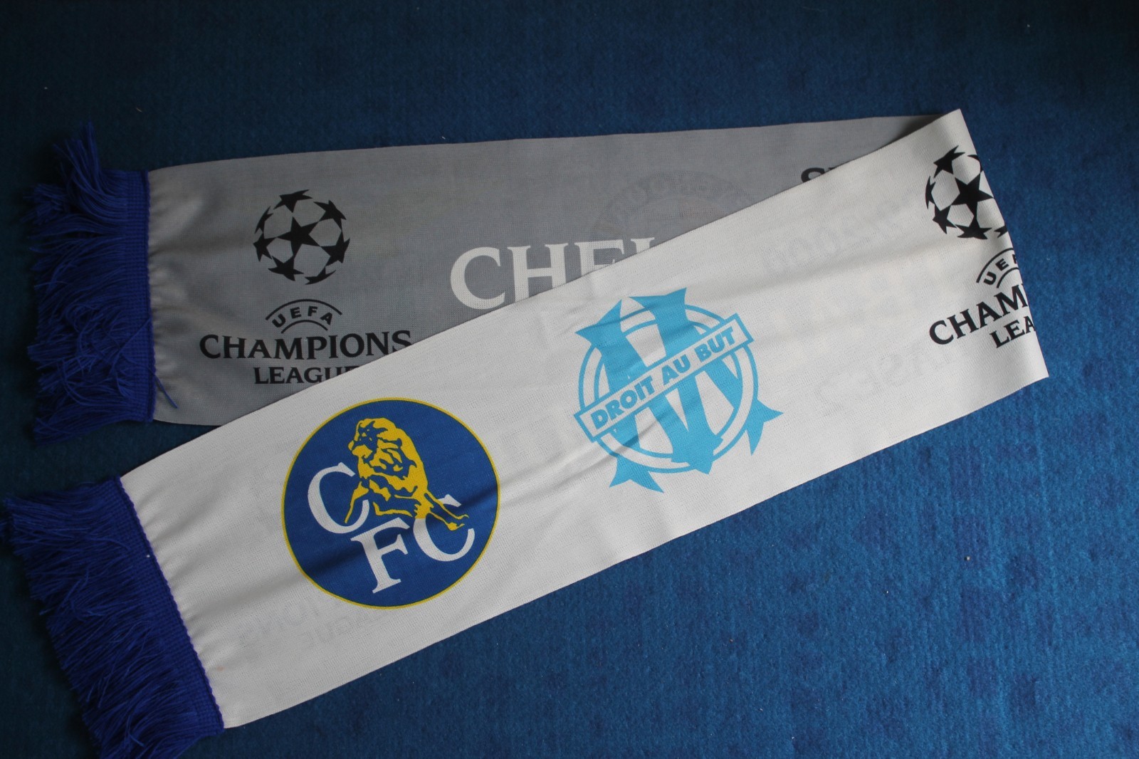 (944) CHELSEA FOOTBALL CLUB  CHAMPIONS LEAGUE 1999-2000  GROUP D PHASE 2 SCARF for sale on Ebay