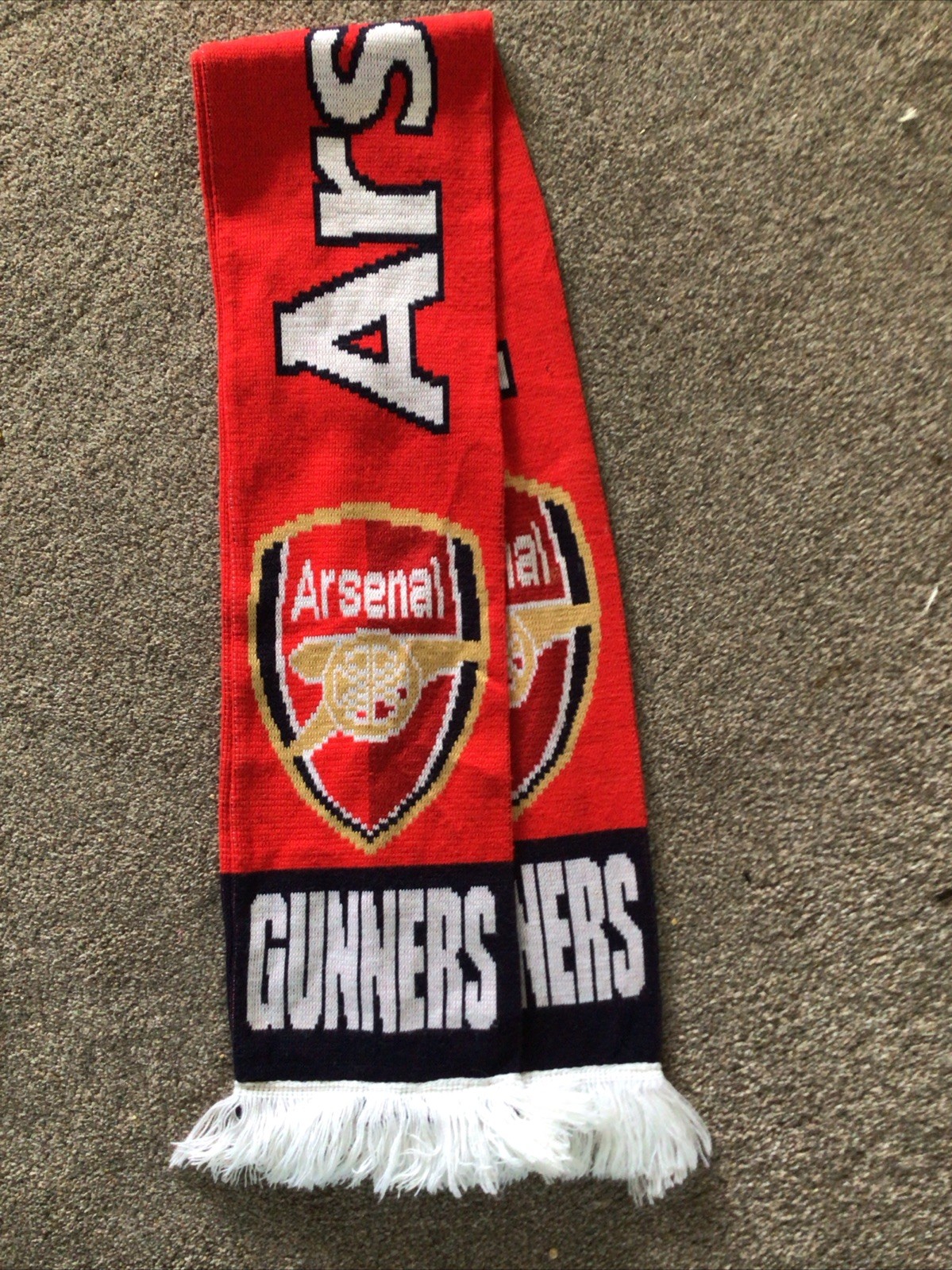 Arsenal Football Scarf “ Gunners “  Length 140 cms for sale on Ebay