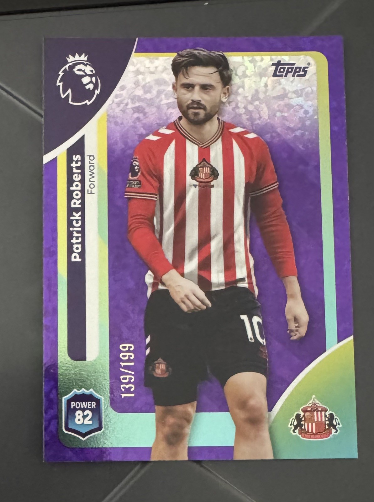 Patrick Roberts Purple Parallel 139/199 Topps Premier League 2026 Sunderland for sale on Ebay