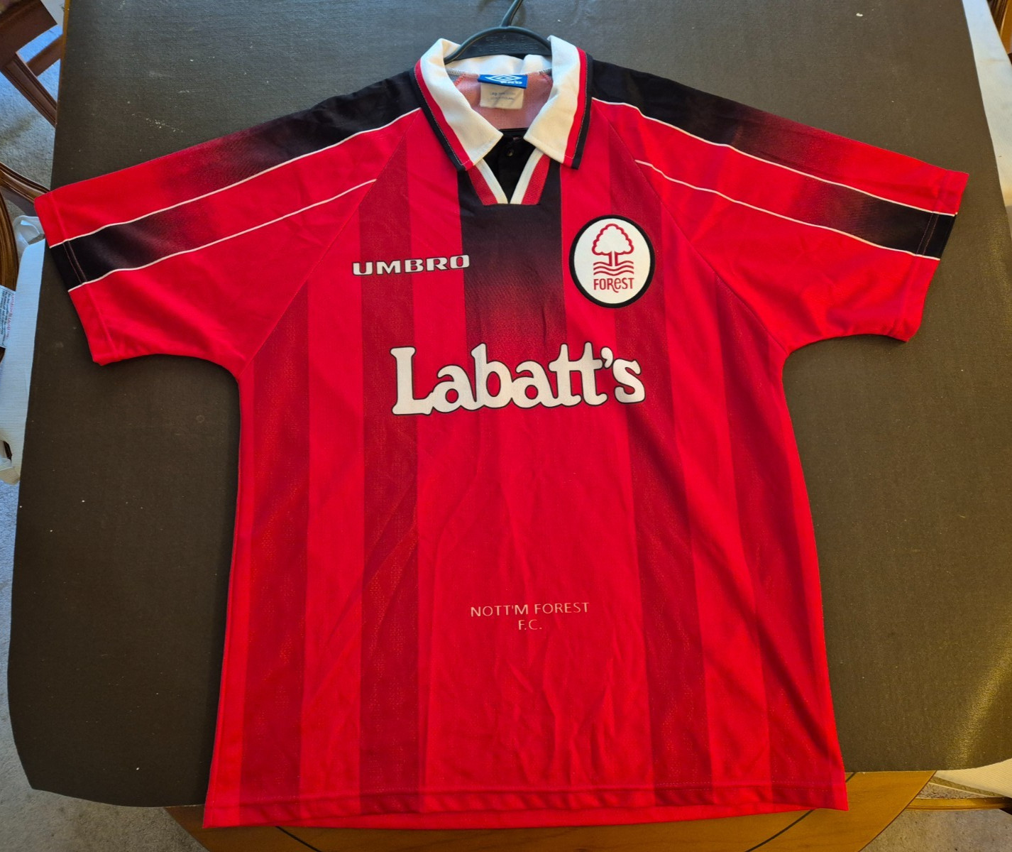 Good Condition Original Nottingham Forest Shirt 1996/98 Labatt's L Large for sale on Ebay