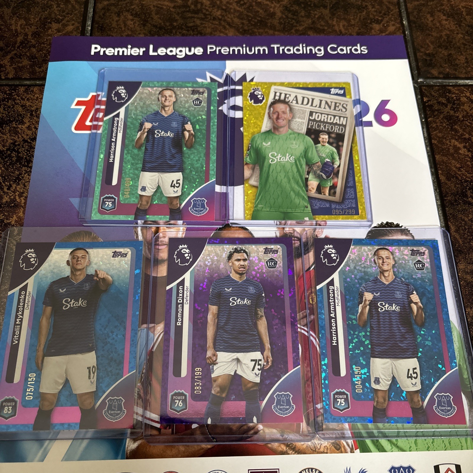 Topps Premier League 2025/2026 Everton Numbered Cards X 5 for sale on Ebay