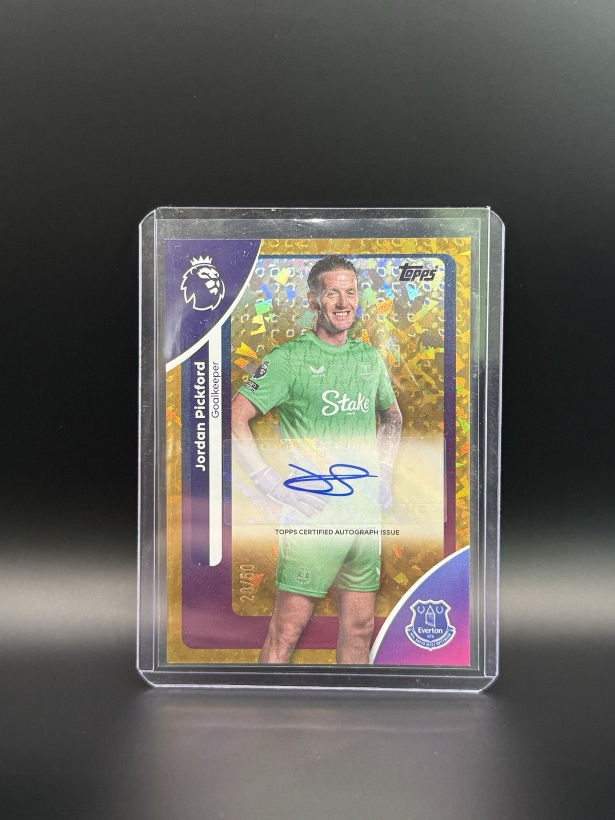 Topps Premier League 2025/26 - Jordan Pickford Gold Sparkle Auto /50 Everton for sale on Ebay
