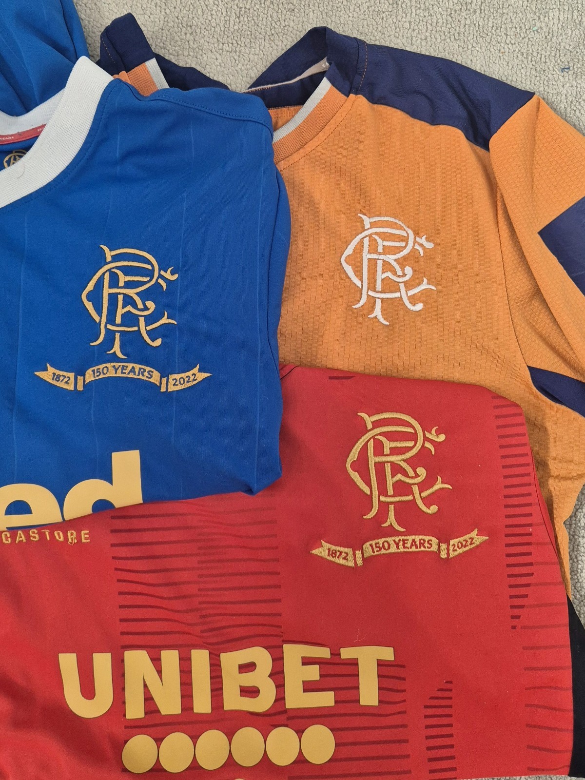 Glasgow Rangers Football Shirt Bundle Deal 3 Shirts 150 Years Castore Soccer for sale on Ebay