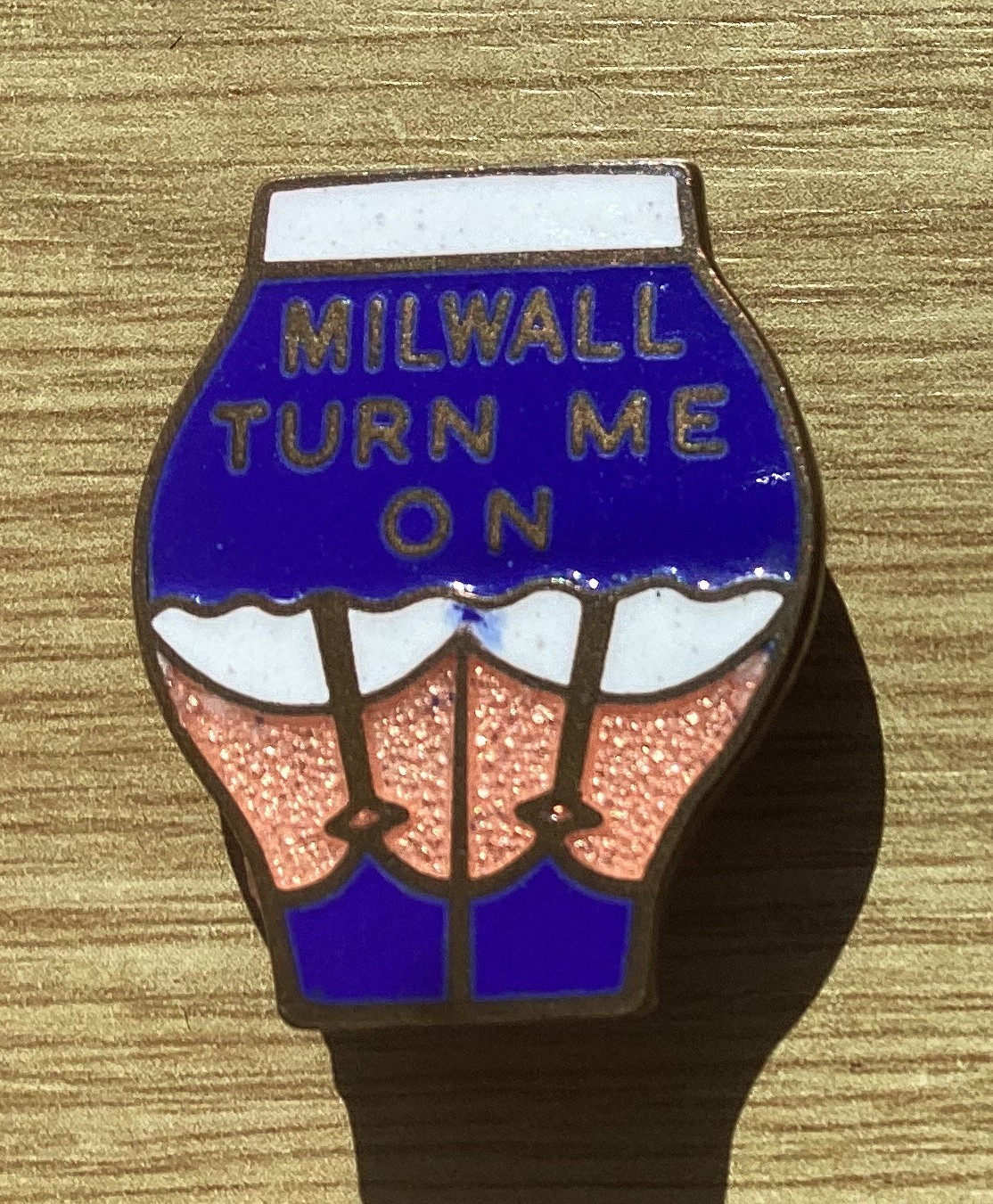 RARE GENUINE OLD 1970s MILLWALL F.C  TURN ME ON BADGE Maker P&G Sports for sale on Ebay