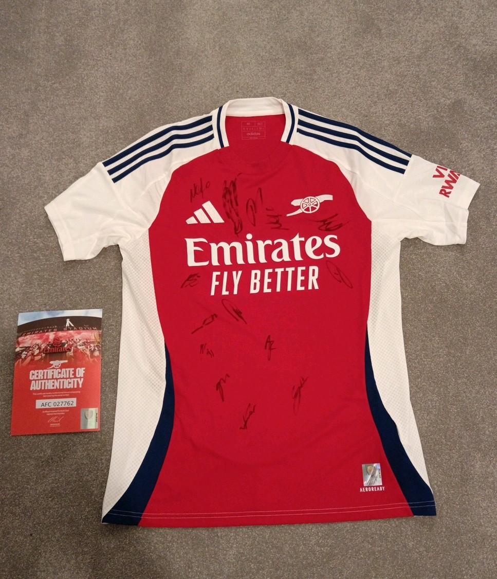 Signed Adidas Arsenal Football Shirt Including Authenticity Certificate Size M for sale on Ebay