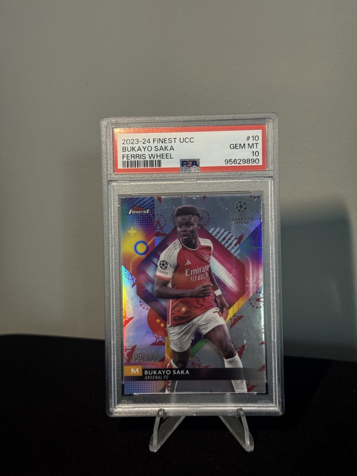 Bukayo Saka /135 Ferris Wheel Topps Finest UCC 2023-24 Arsenal PSA 10 POP 1  for sale on Ebay