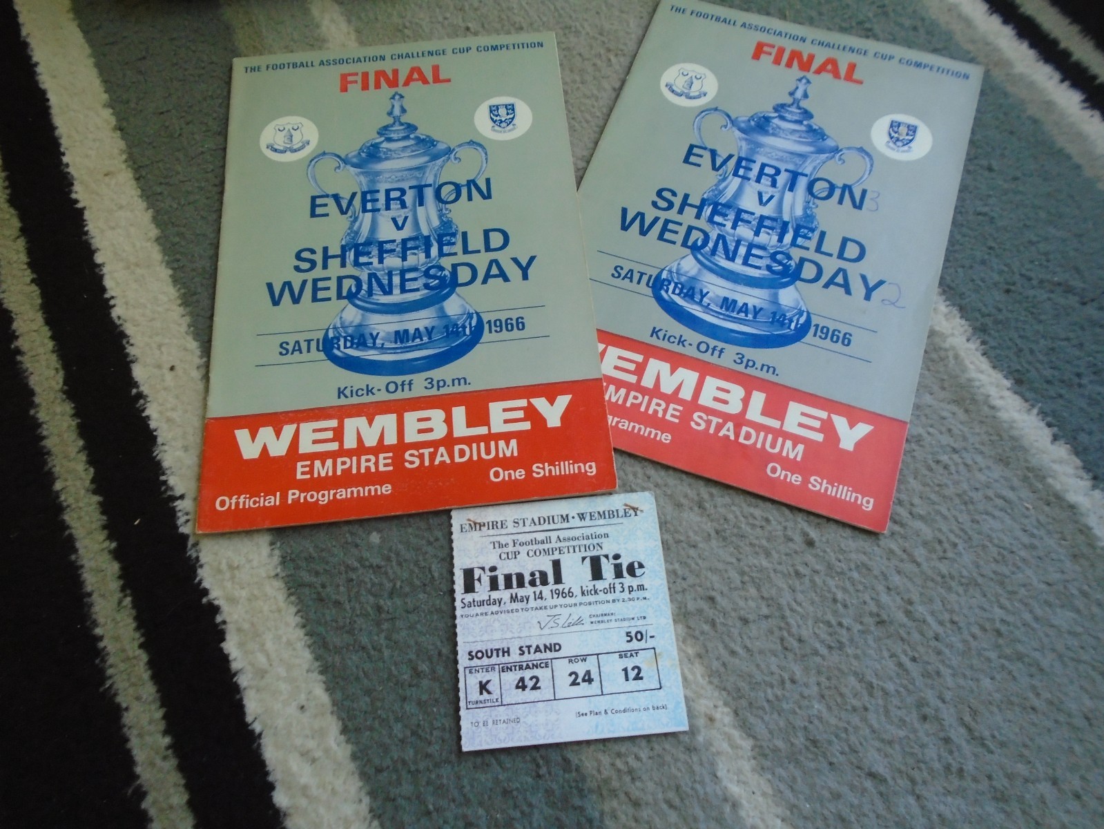 EVERTON V SHEFFIELD WEDNESDAY 1966 FA CUP FINAL +2 ISSUES +A MATCH TICKET for sale on Ebay