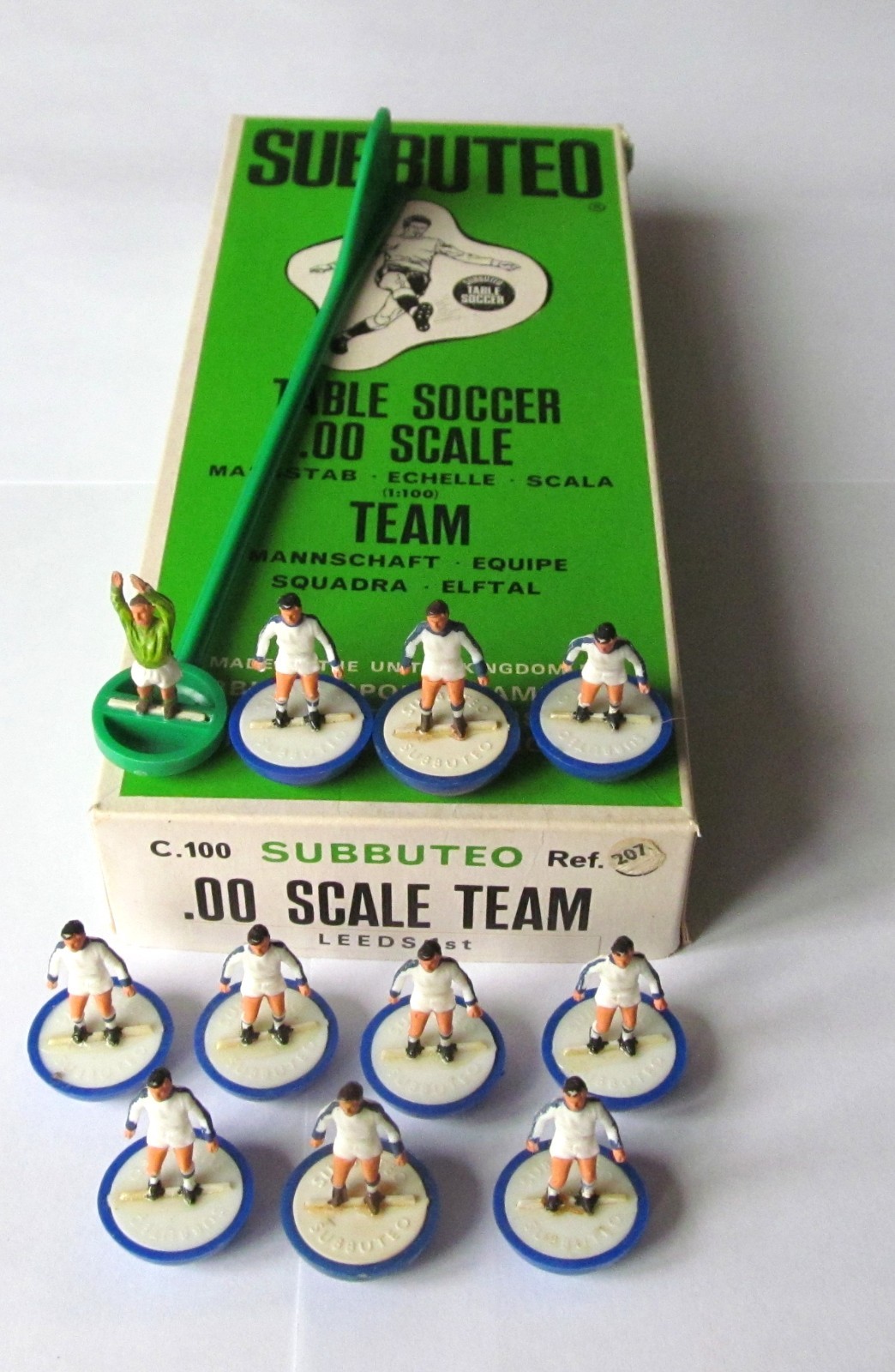 RARE Subbuteo Heavyweight HW Team Ref 207 LEEDS 1st  Original PRINTED LABEL Box for sale on Ebay