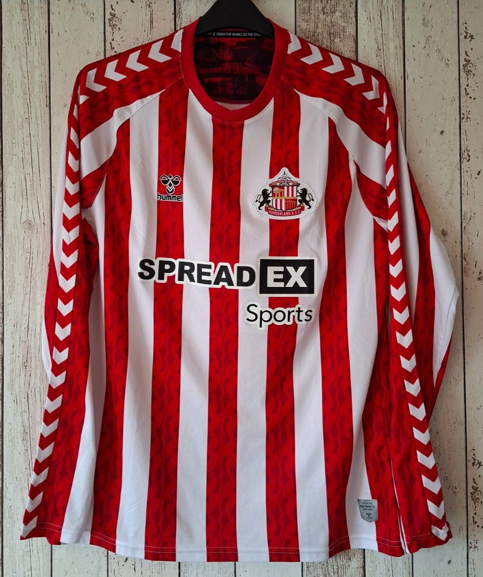 Sunderland Home Shirt 24-25 - Size XL - Long Sleeve - Hummel Soccer Shirt Jersey for sale on Ebay