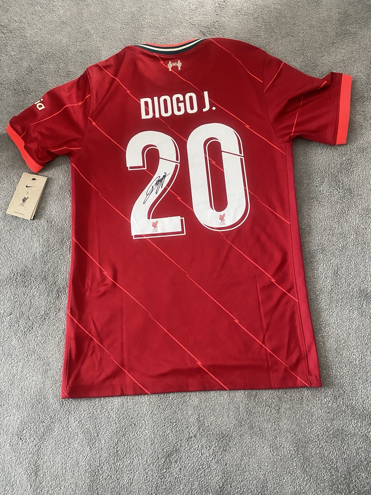 Diogo Jota Liverpool Signed 21/22 Home Shirt Plus Signed Photo for sale on Ebay