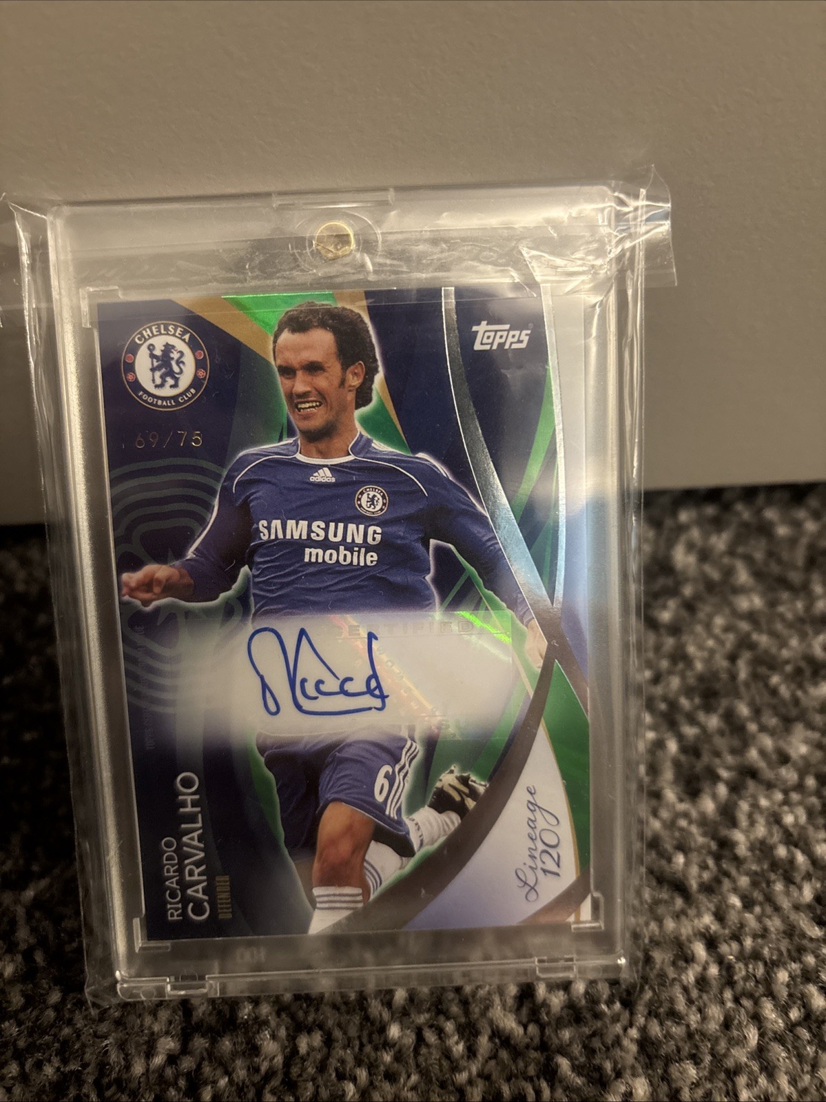 Topps Chelsea Lineage 120th, Ricardo Carvalho, Claude Makélélé 69/75 & 11/25 for sale on Ebay
