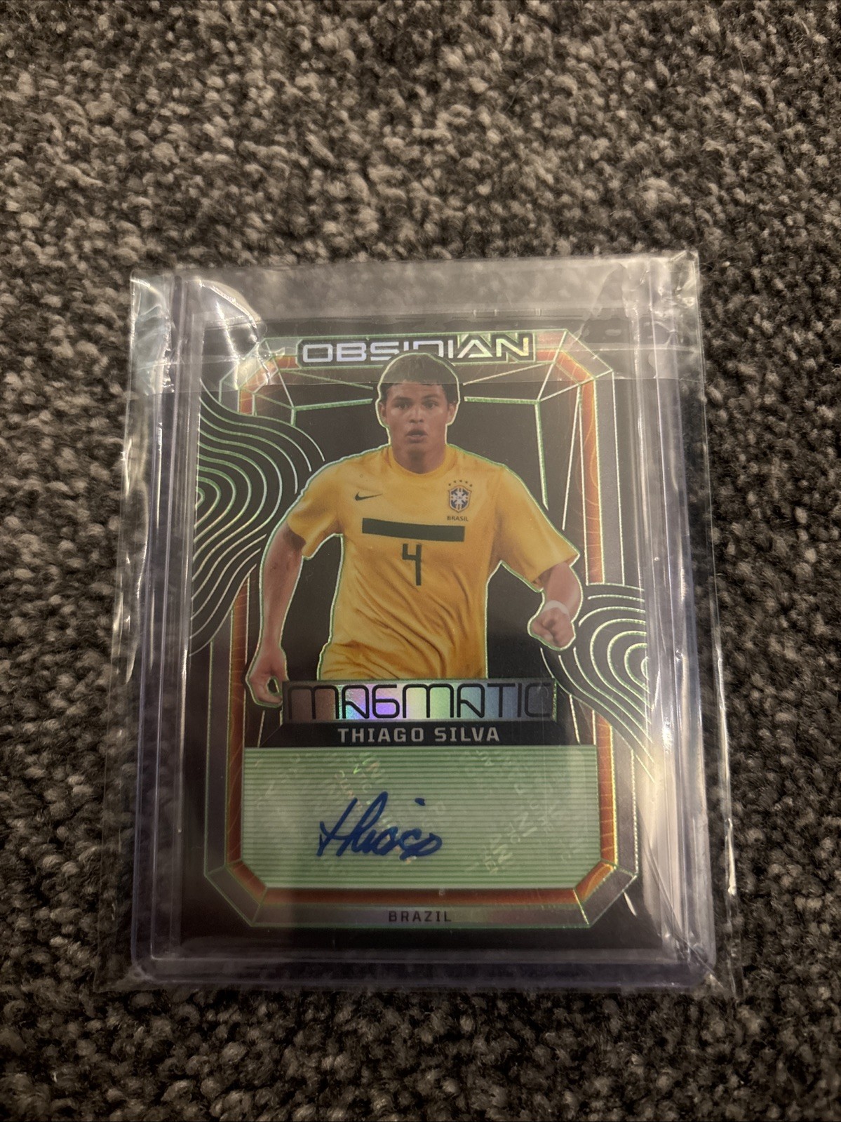 🔥 Panini Obsidian 24/25 Chelsea/Brazil  Thiago Silva, Magmatic Auto 1/2 🔥 for sale on Ebay