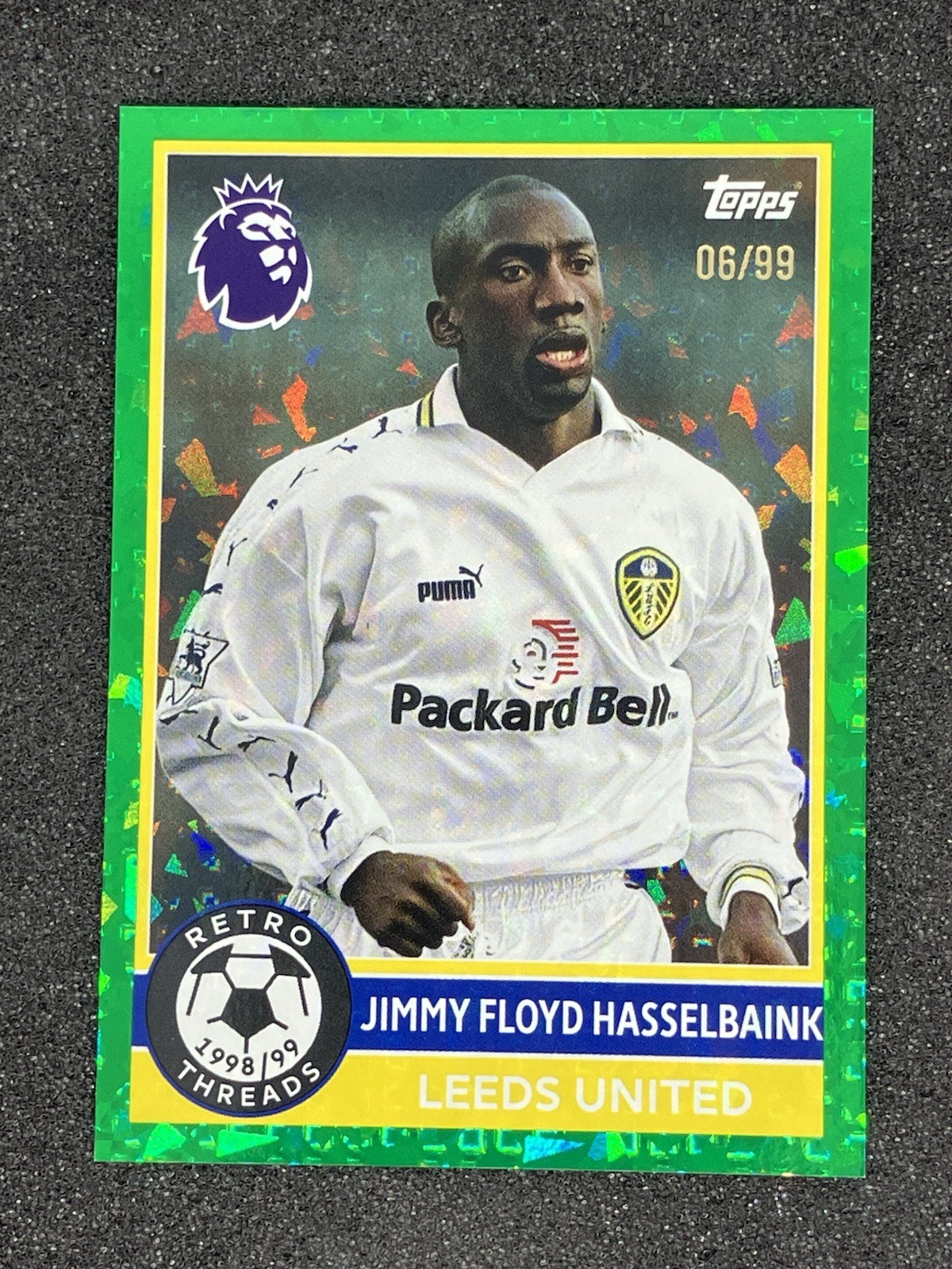 2025-26 Topps Premier League Jimmy Floyd Hasselbaink /99 Retro Threads Leeds Utd for sale on Ebay