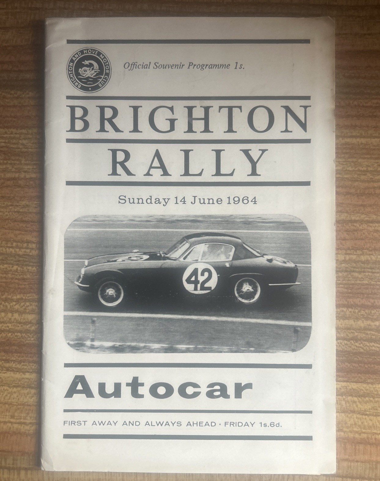 Brighton Rally Programme. 14th June 1964. Motor Sport. Lotus Elite  for sale on Ebay