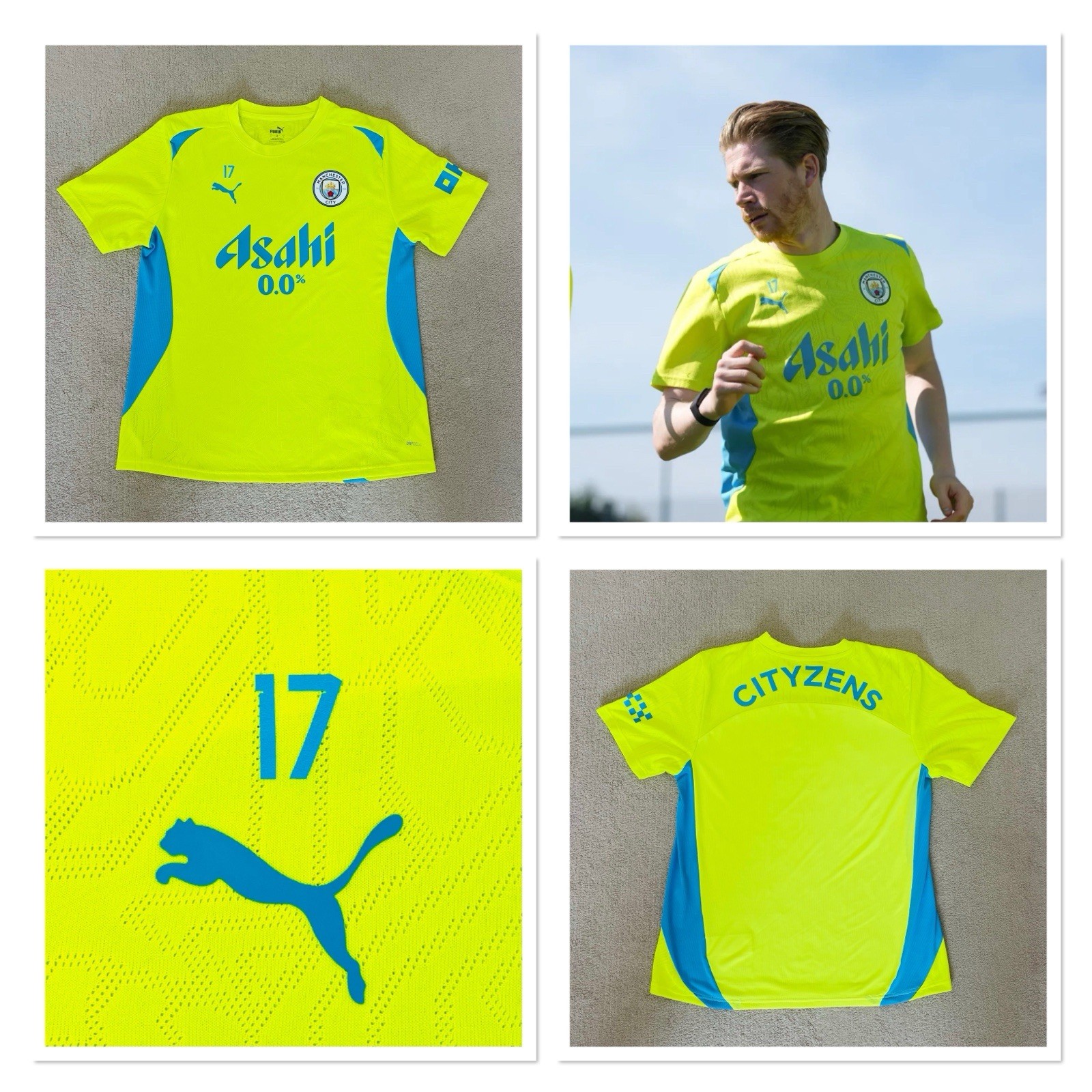 Manchester city puma player issue Player WORN pro training T-shirt DE BRUYNE 17 for sale on Ebay