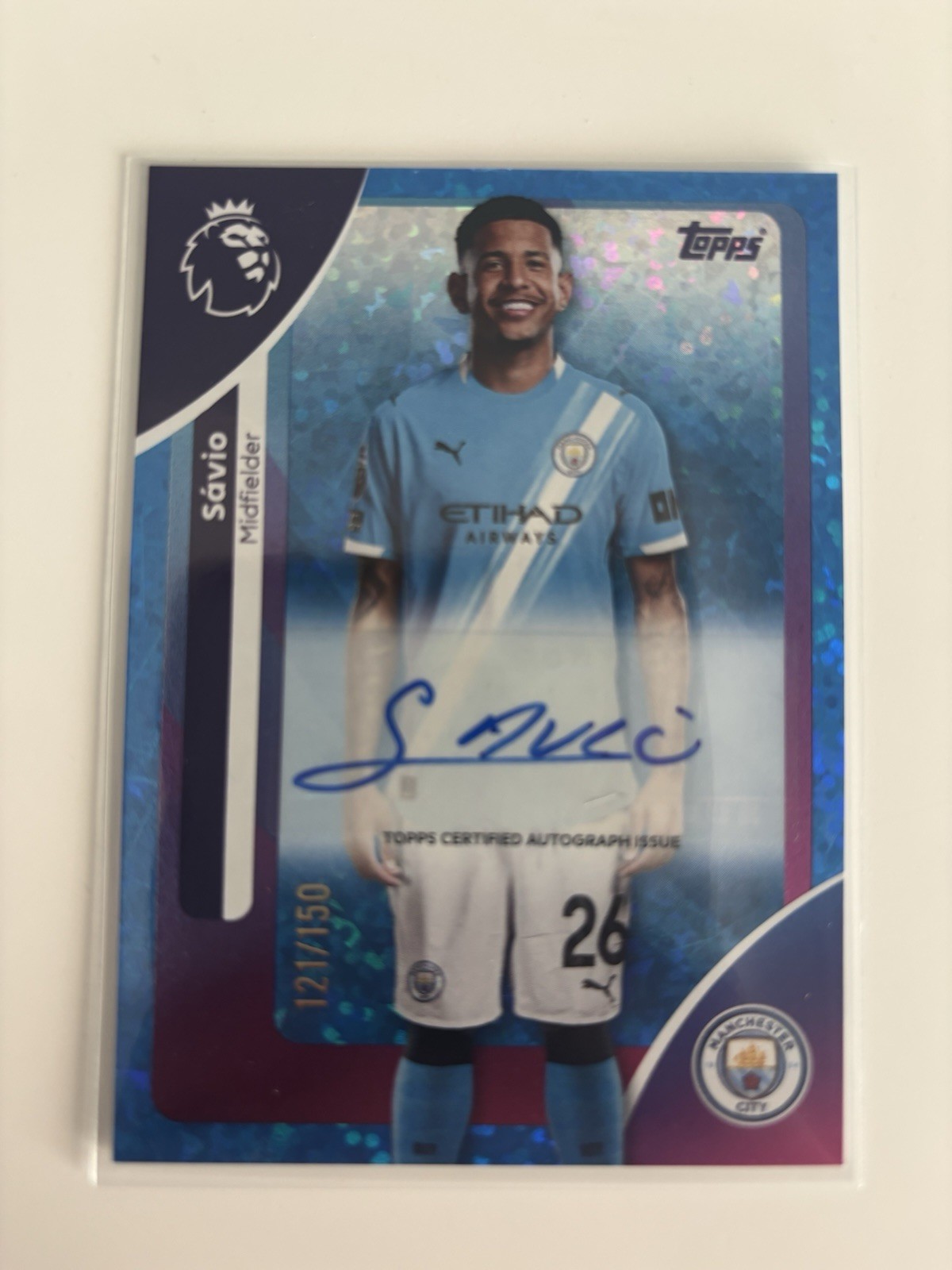 Topps 2026 Premier League Savio Manchester City Autograph /150 for sale on Ebay