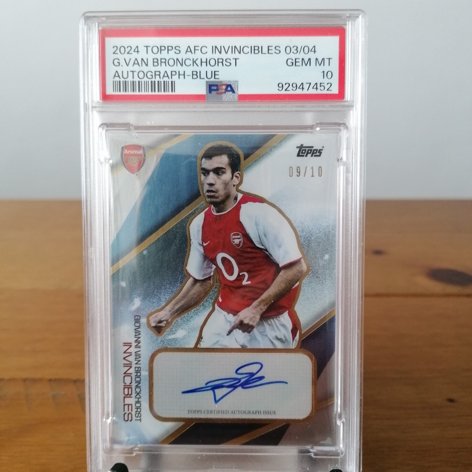 Topps Arsenal Invincibles 2003/04 Giovanni Van Bronckhorst Auto PSA 10 No. 09/10 for sale on Ebay