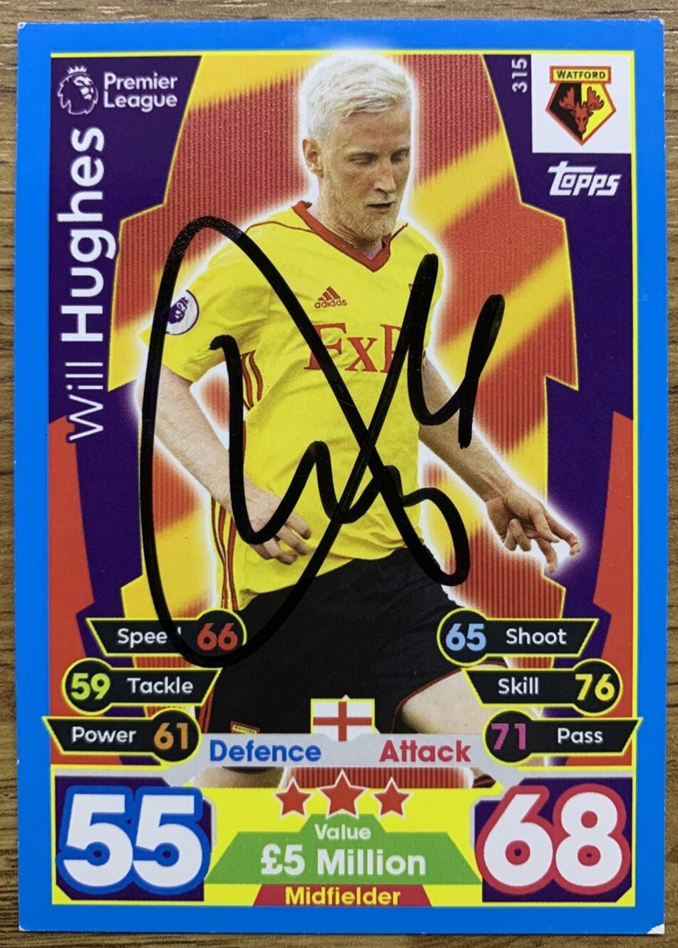 MATCH ATTAX SIGNED CARD - WILL HUGHES - WATFORD for sale on Ebay