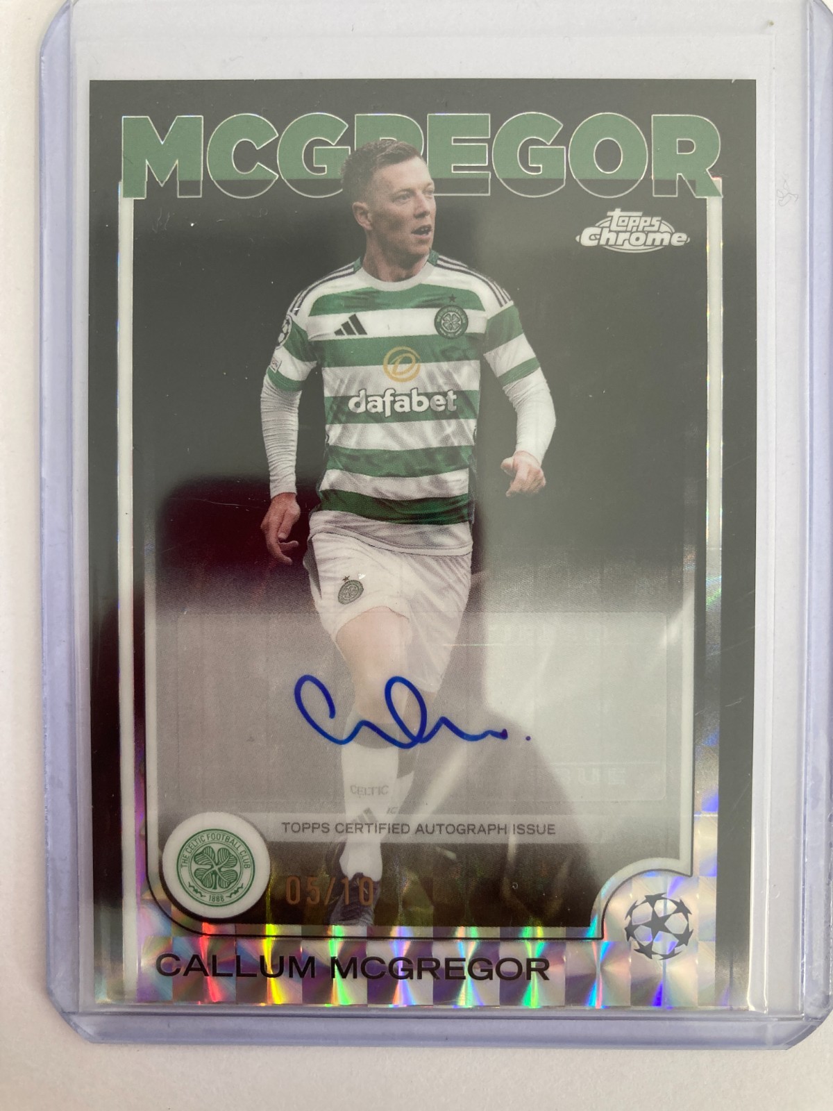 TOPPS CHROME 2025 CALLUM MCGREGOR CELTIC BLACK AUTIO 005/010. for sale on Ebay