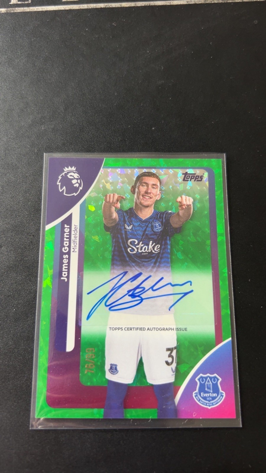 Topps Premier League 2026 james garner green 76/99 auto everton ac-jga for sale on Ebay