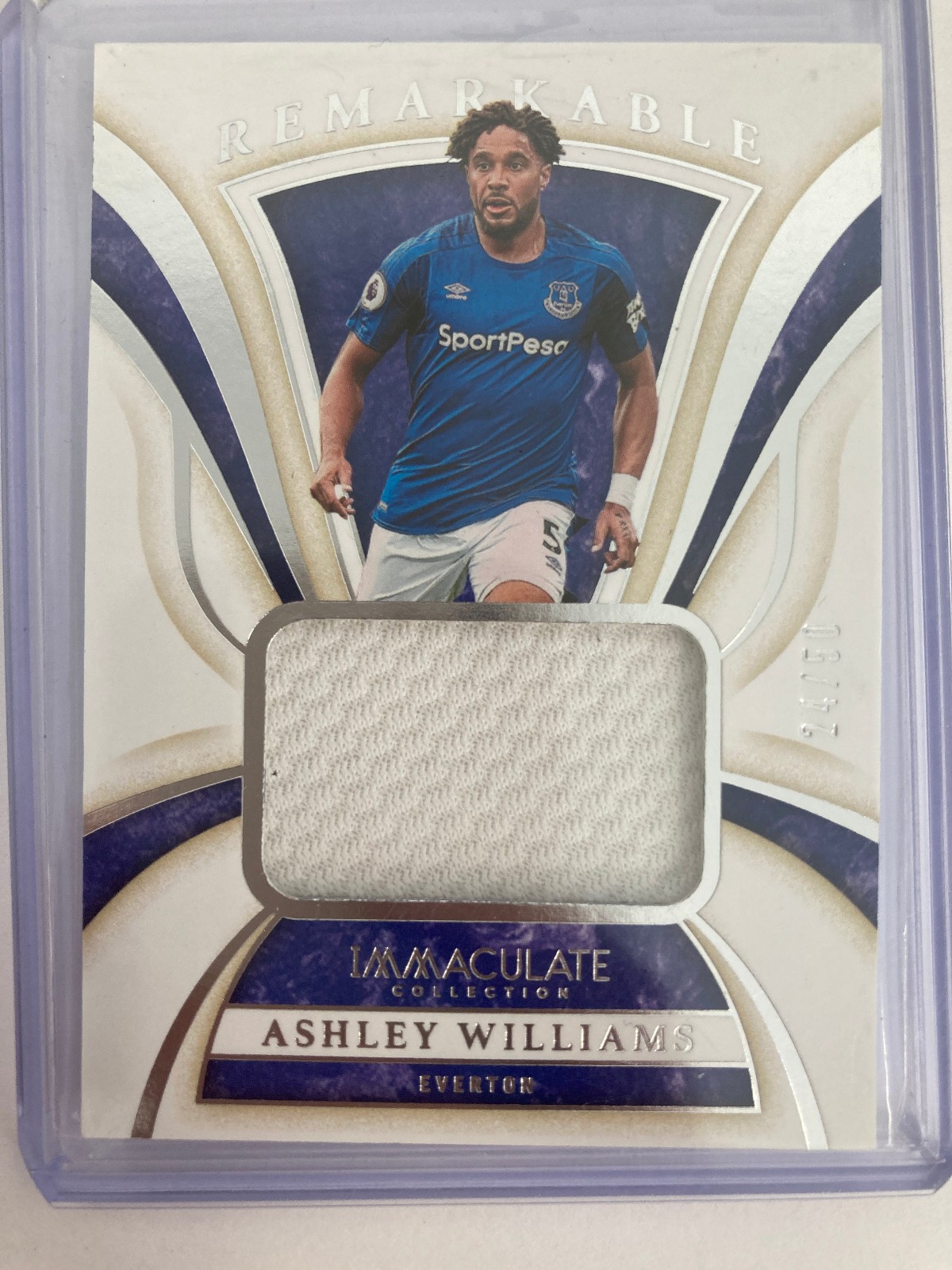 PANINI IMMACULATE 2020 ASHLEY WILLIAMS EVERTON PLAYER-WORN PATCH RELIC 24/50. for sale on Ebay