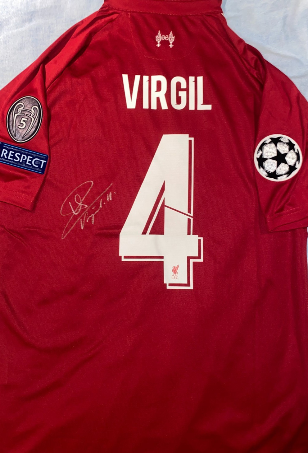 Virgil Van Dijk 4 Hand Signed Retro Liverpool Champions League Final Shirt + COA for sale on Ebay