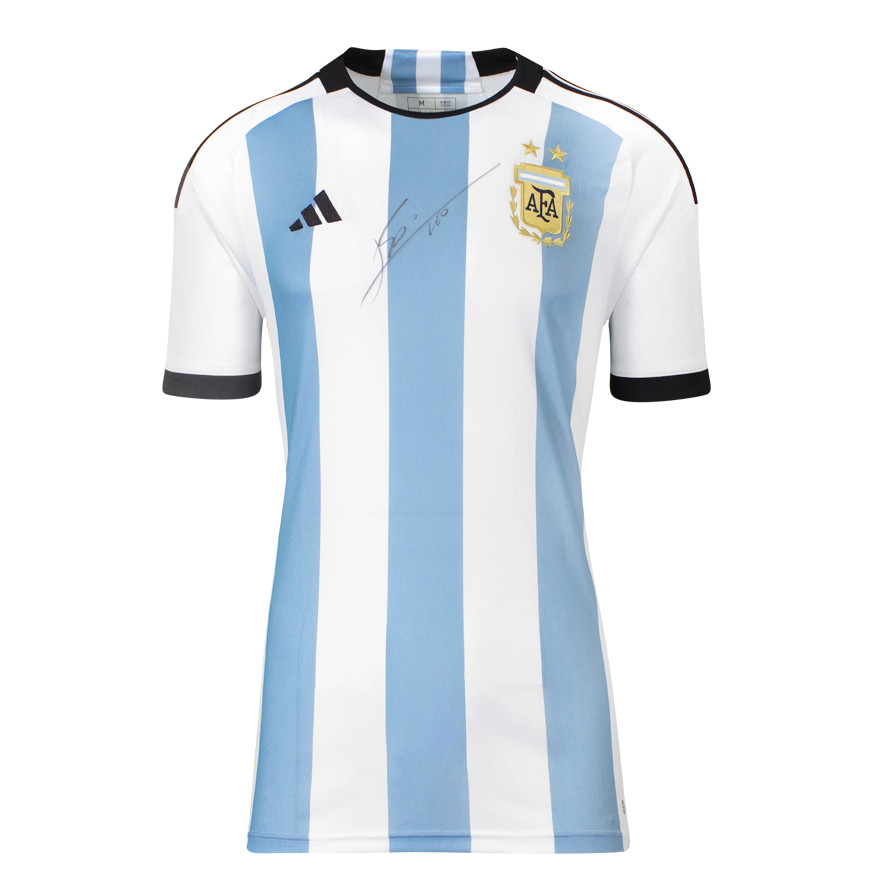 Lionel Messi Signed Argentina 2022 Home Shirt 2 Star, Autograph COA for sale on Ebay