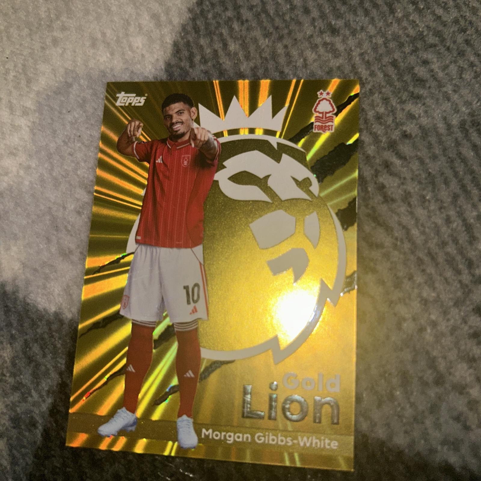 Topps Premier League 2026 Nottingham Forest Morgan Gibbs-White Gold Lion GL15 for sale on Ebay